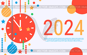 Плоская векторная иллюстрация Рождества и Нового года - векторное графическое изображение