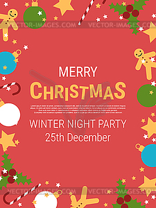 Merry Christmas and Happy New Year vector illustration - vector image