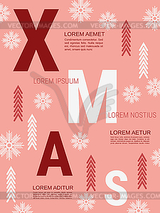 Christmas and New Year vector flyer design - vector image