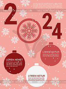 Christmas and New Year vector flyer design - vector clip art
