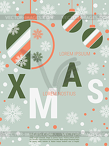 Christmas and New Year vector flyer design - vector clip art