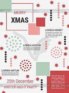 Christmas and New Year vector flyer design - vector image