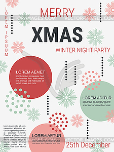 Christmas and New Year vector flyer design - vector image