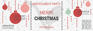 Christmas and New Year vector banner design - color vector clipart