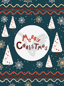 Christmas and New Year vector flyer template - vector image