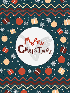 Christmas and New Year vector flyer template - vector clip art