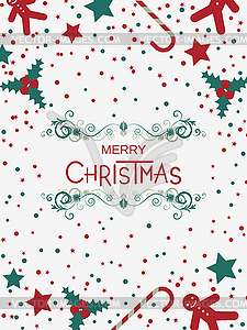 Christmas and New Year retro style vector flyer - vector clipart