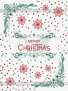 Christmas and New Year retro style vector flyer - vector clip art