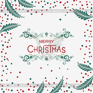 Christmas and New Year retro illustration - vector clipart