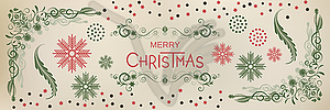 Christmas and New Year retro banner design - vector EPS clipart