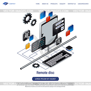 Remote disc vector concept - vector image