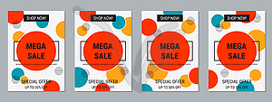 Mega sale banners vector set - vector image