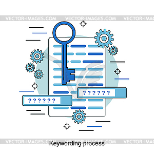 Keywording process vector concept - vector clipart