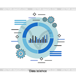 Векторная концепция науки о данных - векторное изображение клипарта