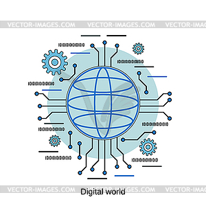 Digital world vector concept - vector clipart