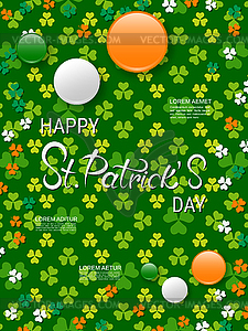 St.Patricks Day vector flyer template - vector image