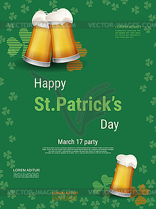 St.Patricks Day vector flyer template - color vector clipart
