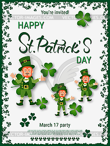 St.Patricks Day vector flyer template - vector clipart