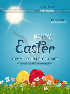 Happy Easter vector flyer template - vector image