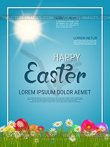 Happy Easter vector flyer template - vector clipart