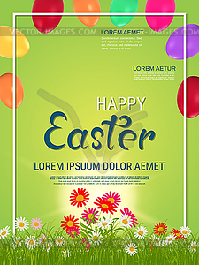 Happy Easter vector flyer template - color vector clipart