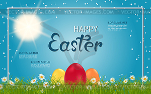 Happy Easter elegant vector illustration - vector clipart