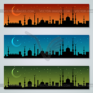 Набор векторных исламских баннеров - изображение в формате EPS