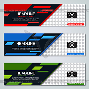 Geometric style banners vector collection - vector clipart
