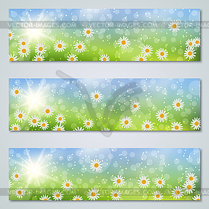 Spring banners vector set - vector image