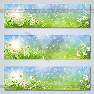Spring banners vector set - vector clipart