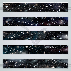 Space background banners vector collection - vector clipart