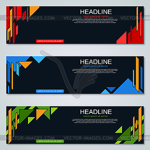 Abstract geometric style banners vector set - vector clipart