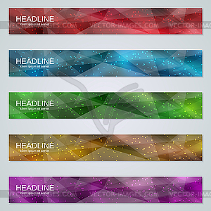 Abstract geometric style banners vector set - vector clip art