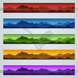 Abstract geometric style banners vector set - vector image