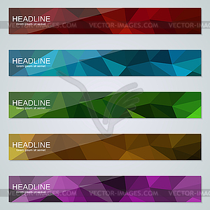 Abstract geometric style banners vector set - vector clip art