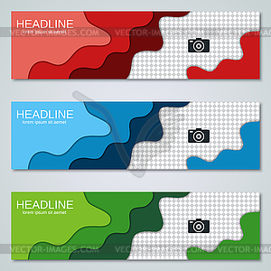 Abstract geometric style banners vector set - vector image