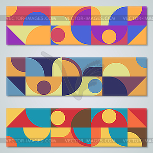 Abstract geometric style banners vector set - vector clipart