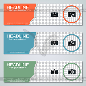 Abstract geometric style banners vector set - vector clip art