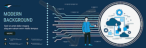 Cloud data backup concept - vector clip art
