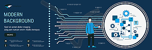 Концепция совместного использования контента - векторное изображение клипарта