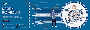 Big data processing concept - vector clipart