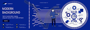 Концепция вектора генетических исследований - векторное изображение EPS