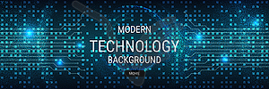 Digital technology banner vector template - royalty-free vector clipart