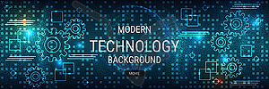 Digital technology banner vector template - vector clipart