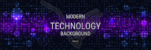 Digital technology banner vector template - vector clipart / vector image