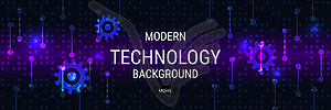 Digital technology banner vector template - vector image