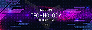 Digital technology banner vector template - vector clipart