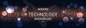 Digital technology banner vector template - vector clip art