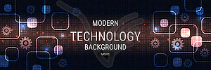 Digital technology banner vector template - vector image