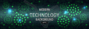 Digital technology banner vector template - color vector clipart